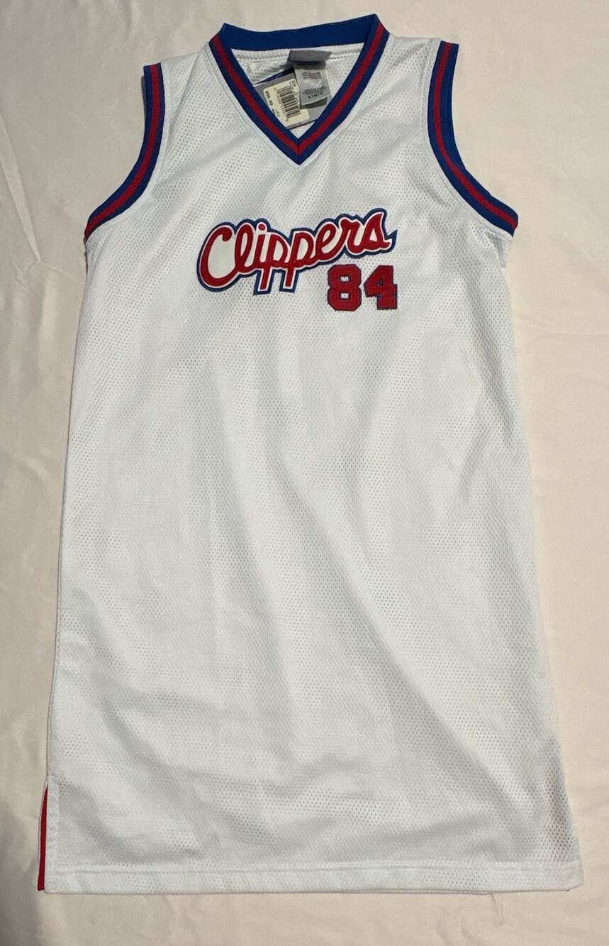 Reebok LA Clippers 84 Slvless Mesh Dress W/Est Size Large White